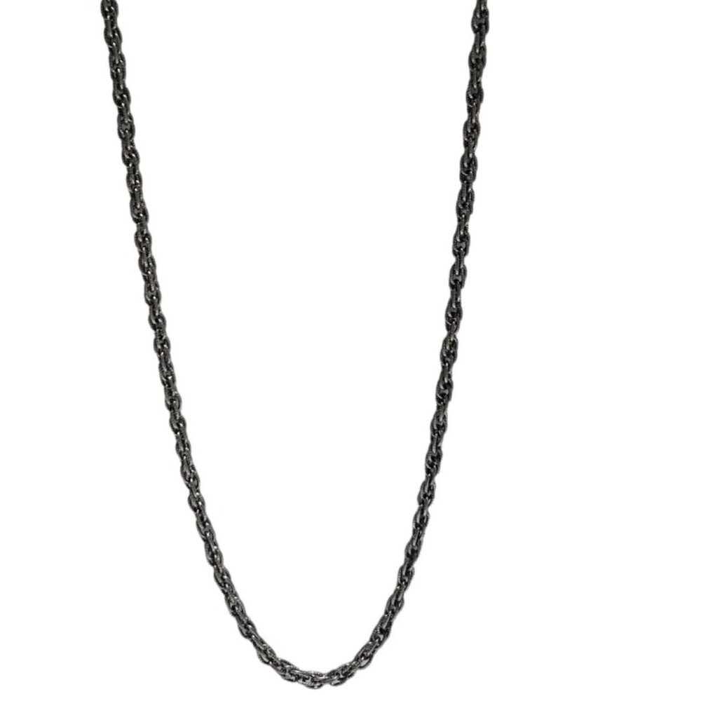 Vintage Silver Tone Rope Chain Chunky Necklace Steam Punk Fashion Jewelry Women